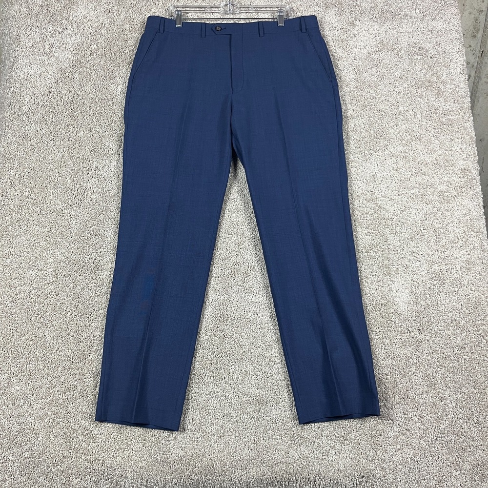 Lauren Ralph Lauren‎ Men Pants 38x32 Blue Dress Flat Front Wool Utility Press